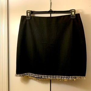 NWOT Black Embellished Hem Mini Skirt